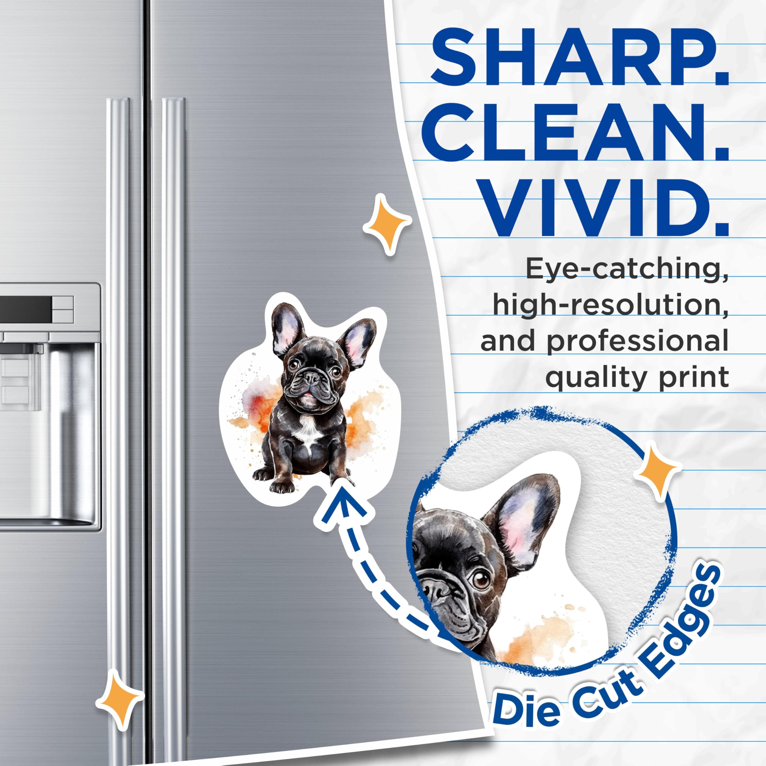 (2 Pack) French Bulldog Magnets - French Bulldog Dog Breed Magnets - Frenchie Breed - 5 Inches On Longest Side - Premium Magnet - for Cars, Refrigerators, Toolboxes - Made in USA - MAG2193