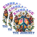 (3 Pack) Peace Sign Decals - Floral Hippie Sticker - Embrace The Journey Decor - 3 Inches On Longest Side - Easy Peel & Apply - Made in USA - 3MCS7637