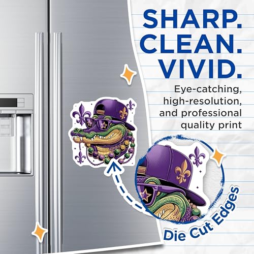 (2 Pack) Alligator New Orleans Magnets - Mardi Gras - Festive Gator - Party ations - Cool Alligator Magnets - 5" On Longest Side - for Cars, Fridges, Toolboxes - Made in USA - MAG4135