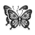 (2 Pack) Art Nouveau Butterfly Magnets - Whimsical Nature Decor - Intricate Fridge Accent - 5 Inches On Longest Side - Thick Durable Magnet - Made in USA - MAG39044