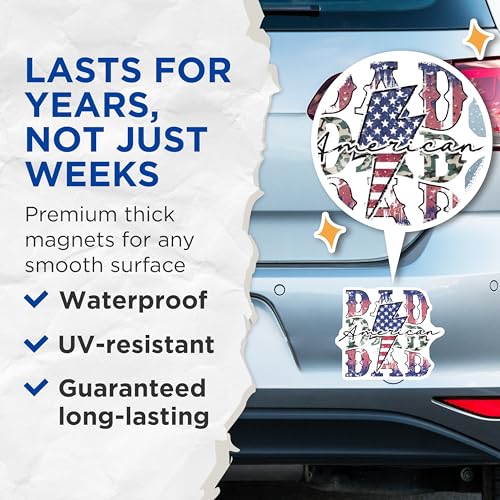 (2 Pack) Dad Fixer of All Things Magnets Magnets - American Dad - Dad Appreciation - 5" On Longest Side - Made in USA - Sticks to Refrigerators & Metal Surfaces - MAG8505