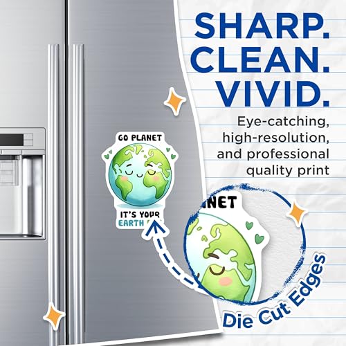 (2 Pack) Happy Earth Magnet - Eco-Friendly Decoration - 5" On Longest Side - Sticks to Smooth Flat Surfaces - Made in USA - MAG9751