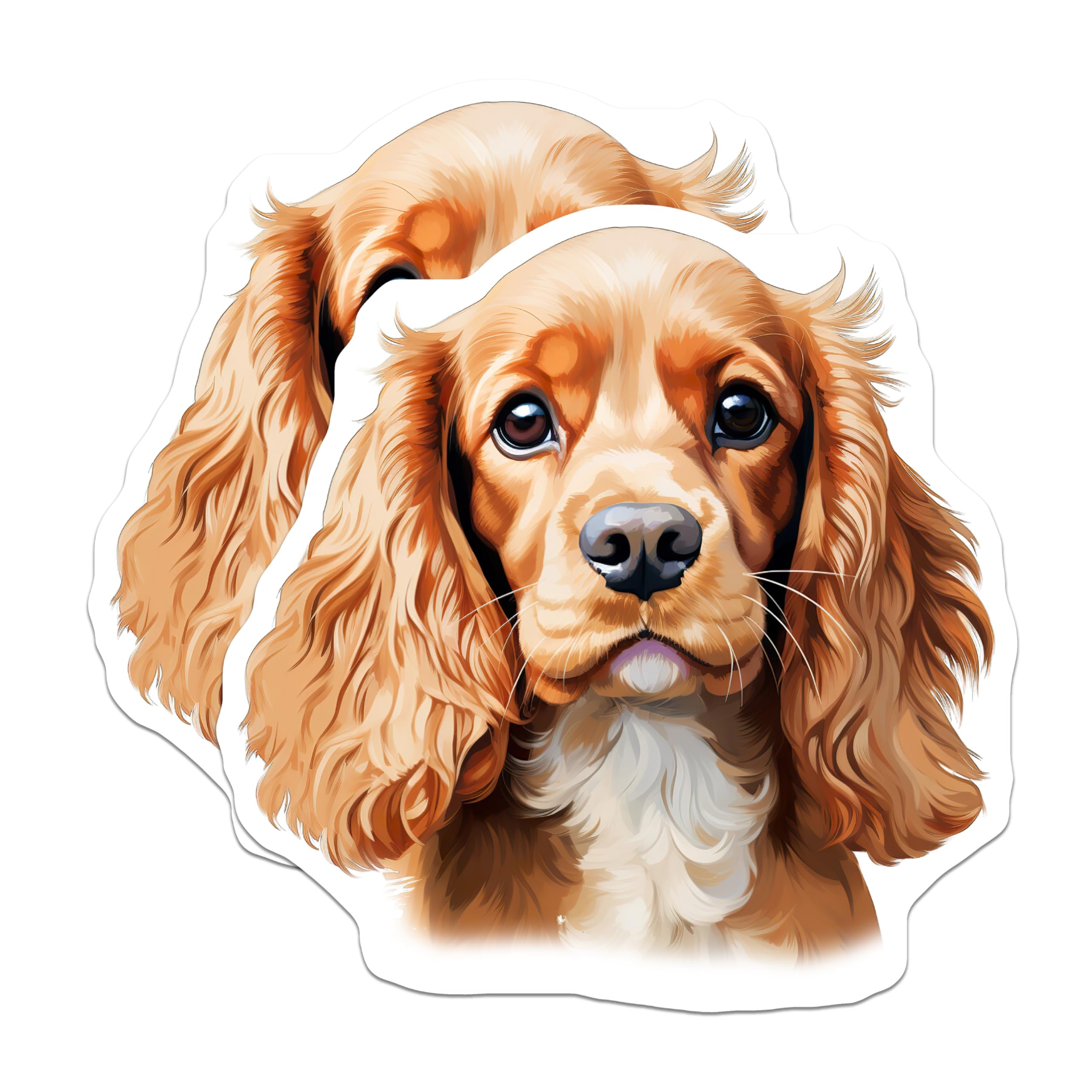 (2 Pack) Cocker Spaniel Dog Magnets - Realistic Pet Portrait - Dog Mom Refrigerator Decor - Animal Lover Accent - 5 Inches On Longest Side - Thick Durable Magnet - Made in USA - MAG26020