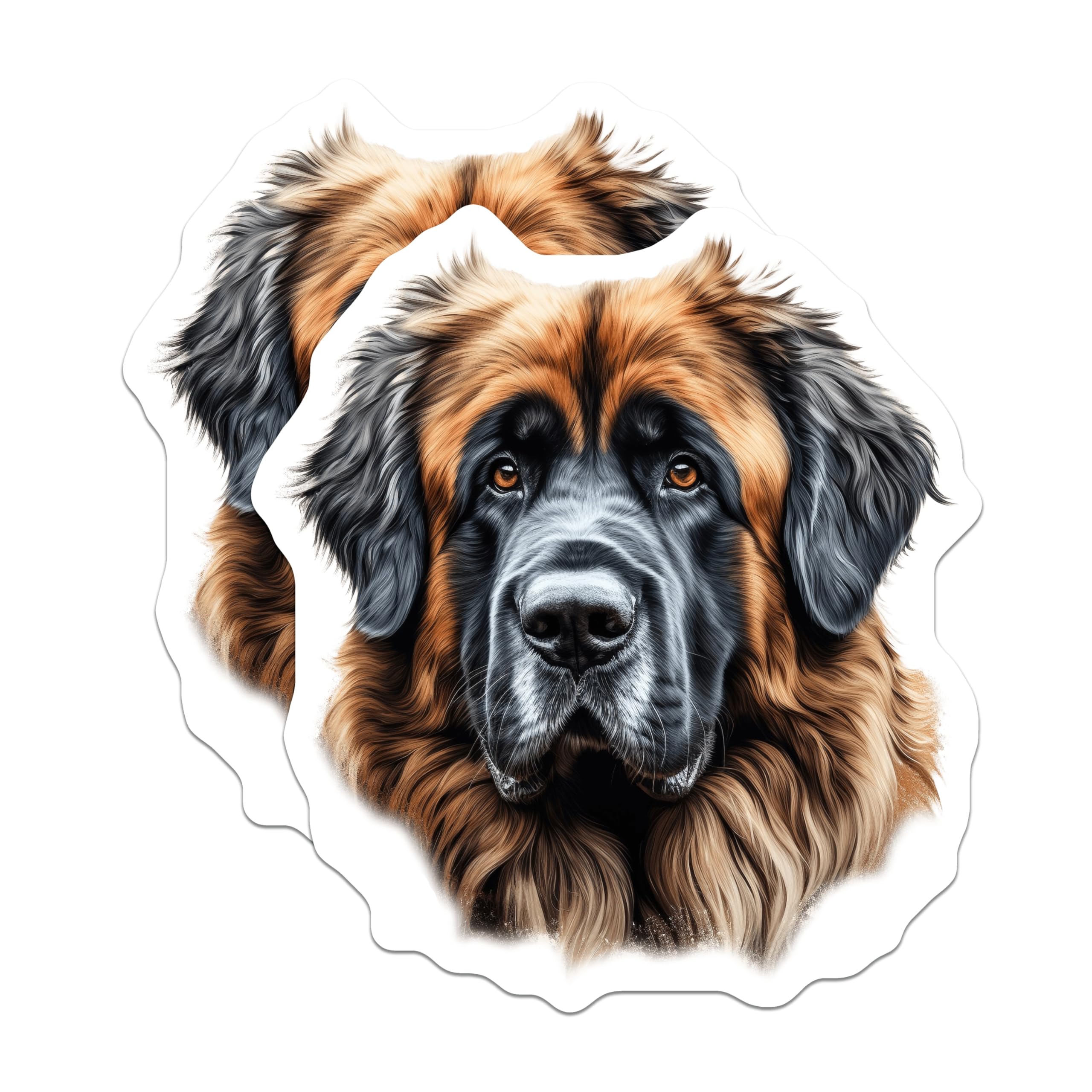 (2 Pack) Leonberger Dog Magnets - Large Breed Dog Art - Pet Owner Refrigerator Decor - Animal Lover Canine Display - 5 Inches On Longest Side - Thick Durable Magnet - Made in USA - MAG30767