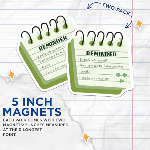 (2 Pack) Reminder Motivational Magnets Magnets - Inspirational Quote - Positive Message - 5" On Longest Side - Made in USA - Sticks to Refrigerators & Metal Surfaces - MAG8335