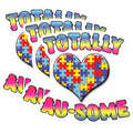 (3 Pack) Autism Awareness Decals - Puzzle Heart Love - Autistic Support Decals- 3 Inches On Longest Side - Easy Peel & Apply - Made in USA - 3MCS5624