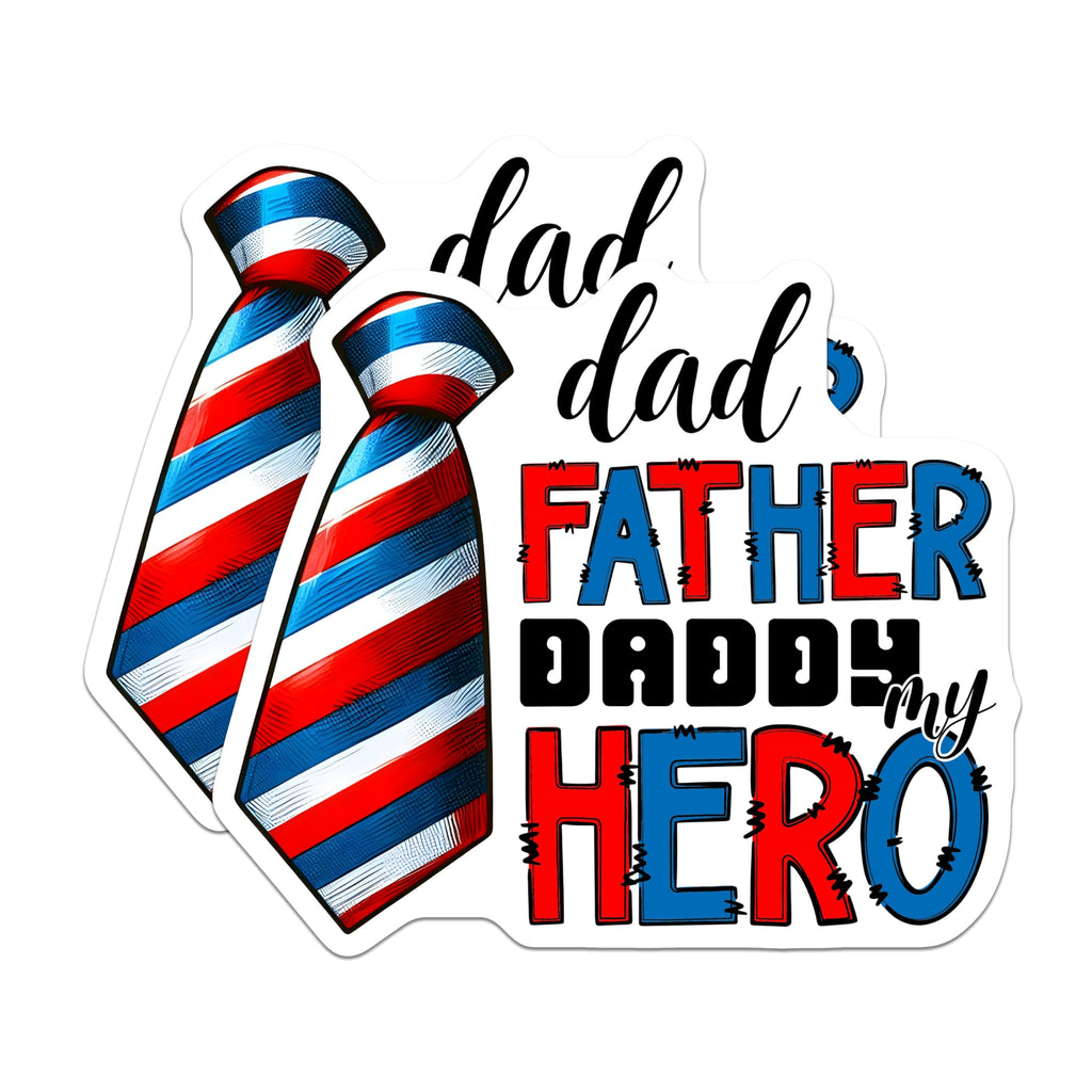 (2 Pack) Dad Father Daddy My Hero Magnets - Father's Day Decor - 5" On Longest Side - for Cars, Fridges, Toolboxes - Made in USA - MAG7495