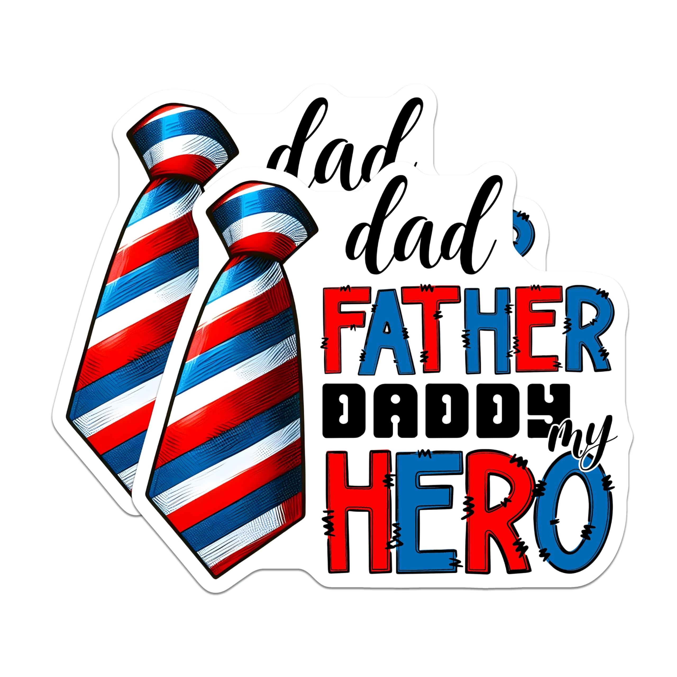 (2 Pack) Dad Father Daddy My Hero Magnets - Father's Day Decor - 5" On Longest Side - for Cars, Fridges, Toolboxes - Made in USA - MAG7495