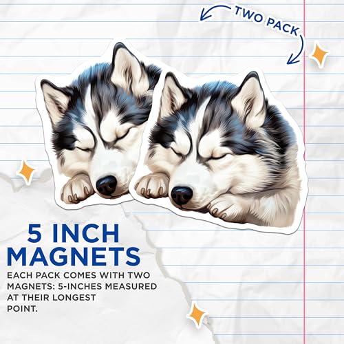 (2 Pack) Animal Lover Decor Magnet - 5" On Longest Side - Sticks to Smooth Flat Surfaces - Made in USA - MAG10280