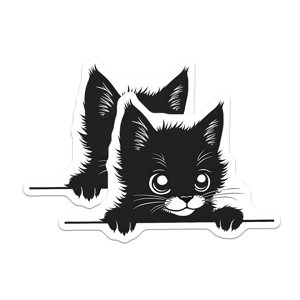 (2 Pack) Black Cat Magnets - Cute Kitten Decor - Refrigerator Locker Kitty Magnets - 5" On Longest Side - Premium Magnet - for Cars, Refrigerators, Toolboxes, Lockers - Made in USA - MAG15221