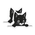 (2 Pack) Black Cat Magnets - Cute Kitten Decor - Refrigerator Locker Kitty Magnets - 5" On Longest Side - Premium Magnet - for Cars, Refrigerators, Toolboxes, Lockers - Made in USA - MAG15221