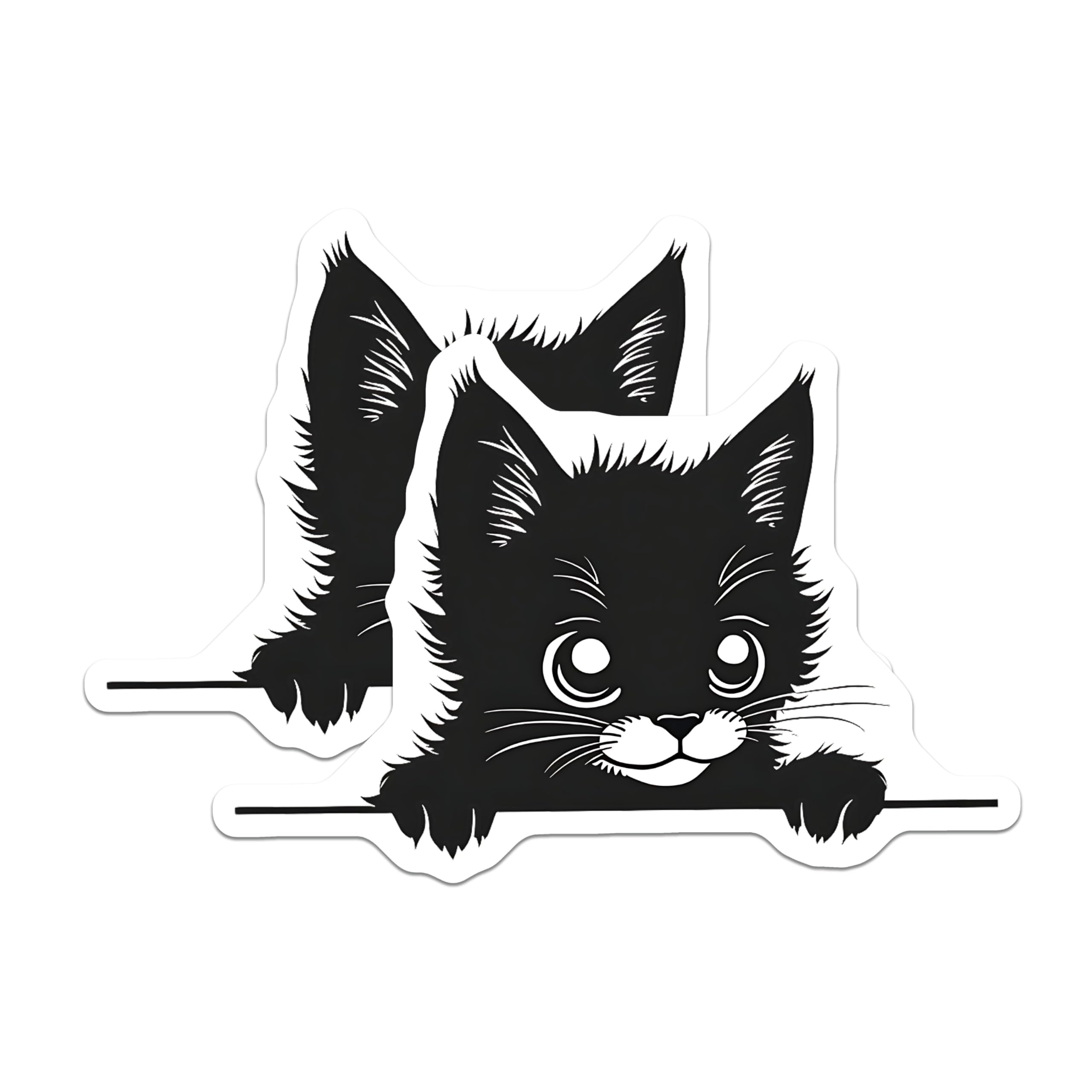 (2 Pack) Black Cat Magnets - Cute Kitten Decor - Refrigerator Locker Kitty Magnets - 5" On Longest Side - Premium Magnet - for Cars, Refrigerators, Toolboxes, Lockers - Made in USA - MAG15221