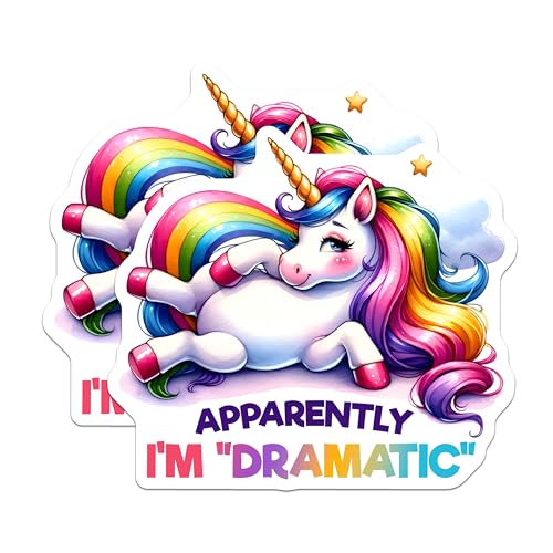 (2 Pack) Unicorn Magnets - Cute Rainbow Unicorn - Funny Quotes Decals for Kids Rooms and Lockers - 5" On Longest Side - for Cars, Fridges, Toolboxes - Made in USA - MAG7971