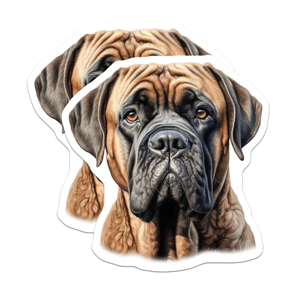 (2 Pack) Bullmastiff Dog Magnets - Pet Lover Refrigerator Decor - Canine Breed Locker Display - 5 Inches On Longest Side - Thick Durable Magnet - Made in USA - MAG25509