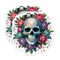 (2 Pack) Sugar Skull Roses Magnets - Dia de Los Muertos Art - Gothic Floral Decor - 5 Inches On Longest Side - Thick Durable Magnet - Made in USA - MAG21171