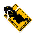 (2 Pack) Dinosaur Caution Sign Magnets - 5" On Longest Side - for Cars, Fridges, Toolboxes - Made in USA - MAG7417