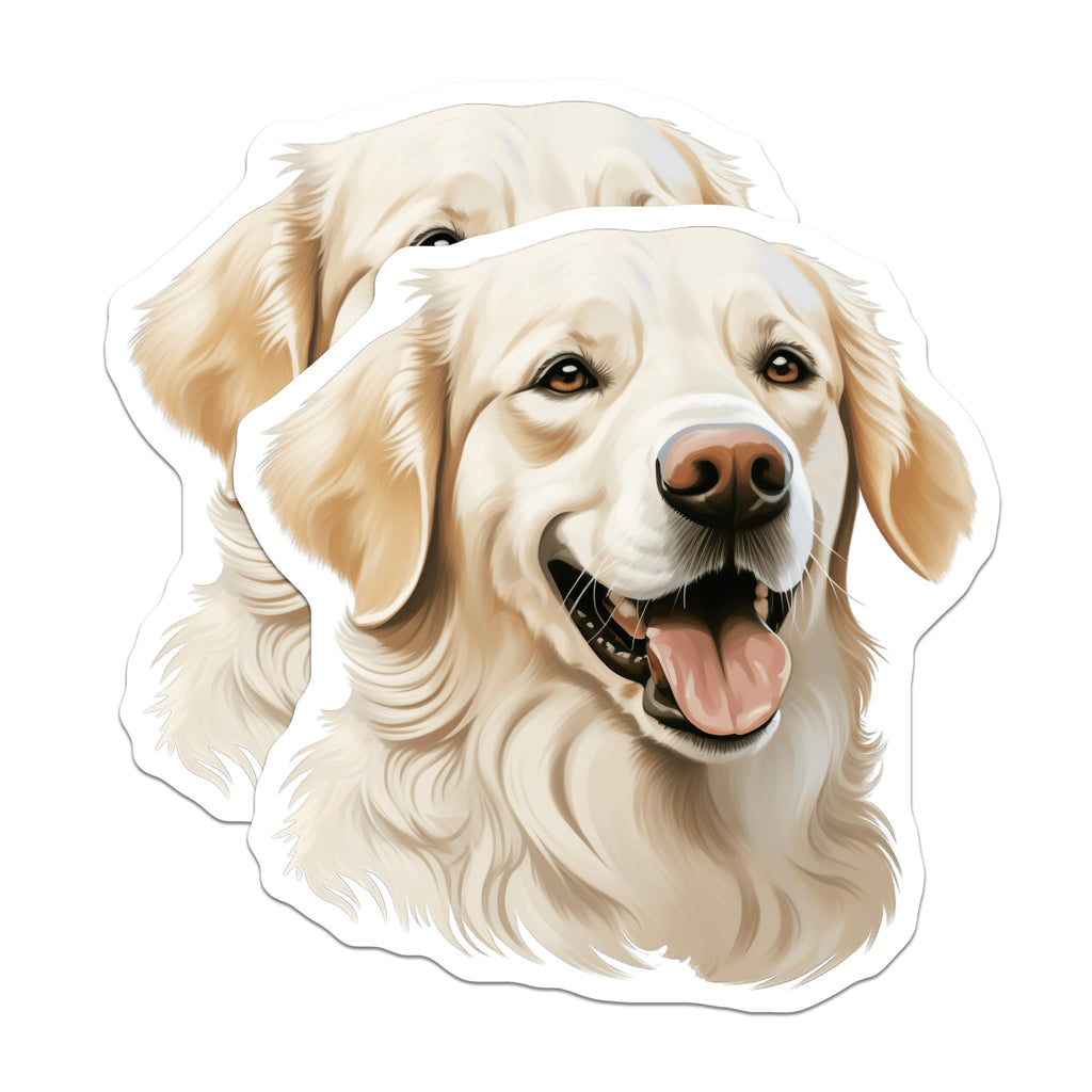 (2 Pack) Golden Retriever Magnets - Adorable Dog Refrigerator Decor - Happy Pet Lover Appliance Decals for Home - 5 Inches On Longest Side - Thick Durable Magnet - Made in USA - MAG23461