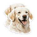 (2 Pack) Golden Retriever Magnets - Adorable Dog Refrigerator Decor - Happy Pet Lover Appliance Decals for Home - 5 Inches On Longest Side - Thick Durable Magnet - Made in USA - MAG23461