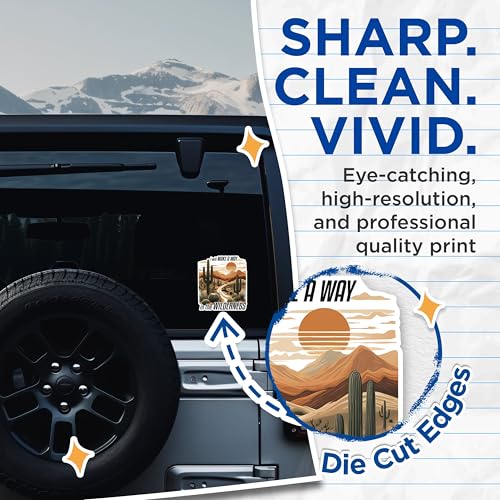 (2 Pack) Make A Way Stickers - Wilderness Adventure Stickers - Inspirational Travel Stickers - 5" On Longest Side - Sticks to Any Smooth Flat Surface - Made in USA - BMCS2835
