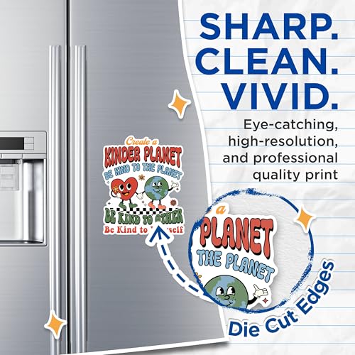 (2 Pack) Create a Kinder Planet Magnets - Be Kind to The Planet Magnets - Be Kind to Others Magnets- 5" On Longest Side - for Fridges, Toolboxes, Cars - Made in USA - MAG2989