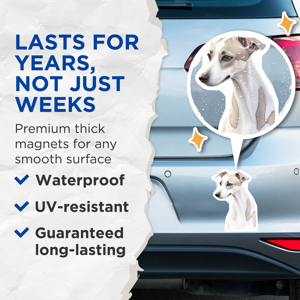 (2 Pack) Italian Greyhound Magnets - Sighthound Dog Art - Pet Lover Home Decor Magnets - 5 Inches On Longest Side - Thick Durable Magnet - Made in USA - MAG39871