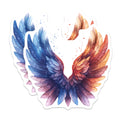 (2 Pack) Radiant Sparkling Wings Magnets - Fire Ice Feather Art - Ethereal Mystic Decor - 5 Inches On Longest Side - Thick Durable Magnet - Made in USA - MAG23607