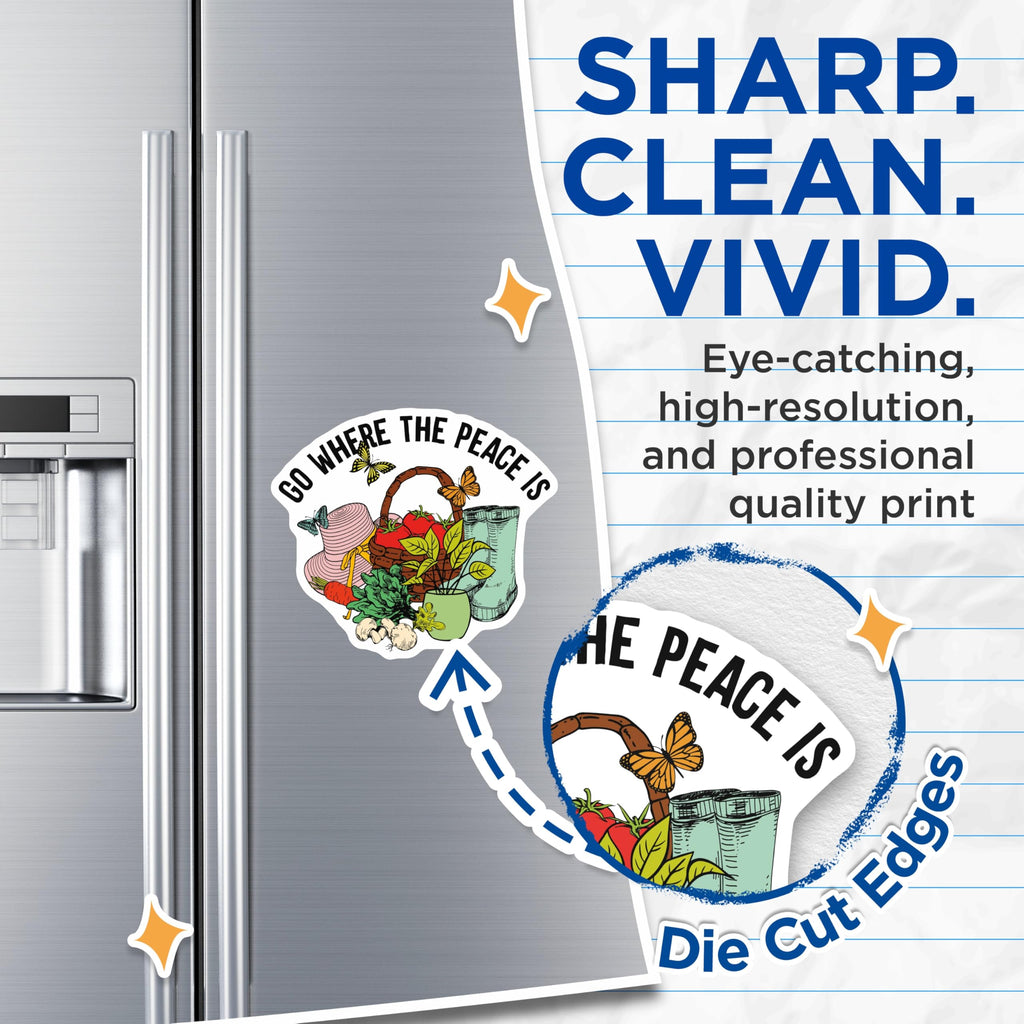 (2 Pack) Go Where Peace is Magnets - Garden Decor Magnets - Nature Scene Fridge Magnets - 5" On Longest Side - Premium Magnet - for Cars, Refrigerators, Toolboxes, Lockers - Made in USA - MAG17501