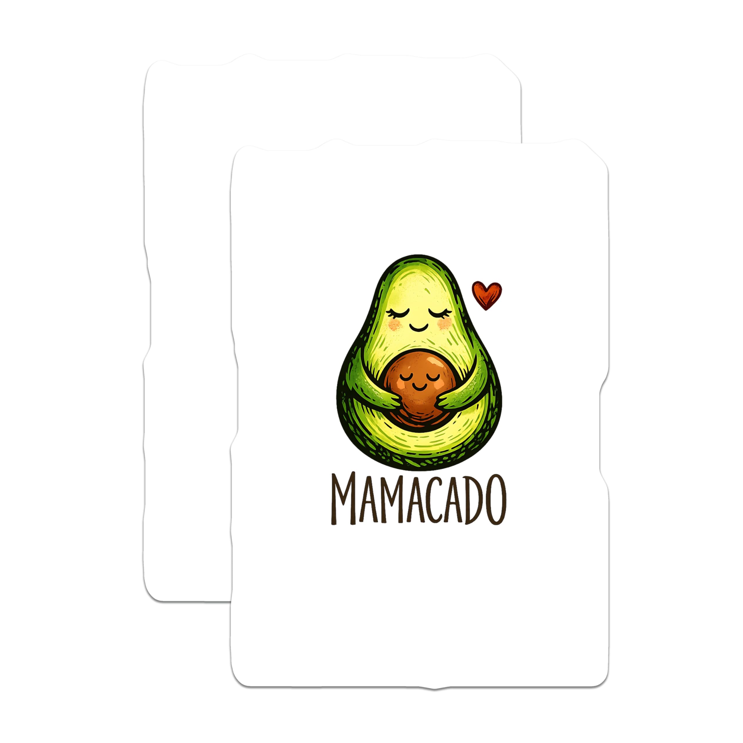 (2 Pack) Mamacado Magnets - Cute Avocado Mom - New Mom Pregnancy Announcement - Motherhood Celebration - 5 Inches On Longest Side - Thick Durable Magnet - Made in USA - MAG21432