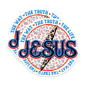 (2 Pack) Jesus Stickers - Religious Stickers - Inspirational Decal - Christian Faith Stickers - Motivational Stickers - 5" On Longest Side - Sticks to Smooth Flat Surfaces - Made in USA - BMCS5908