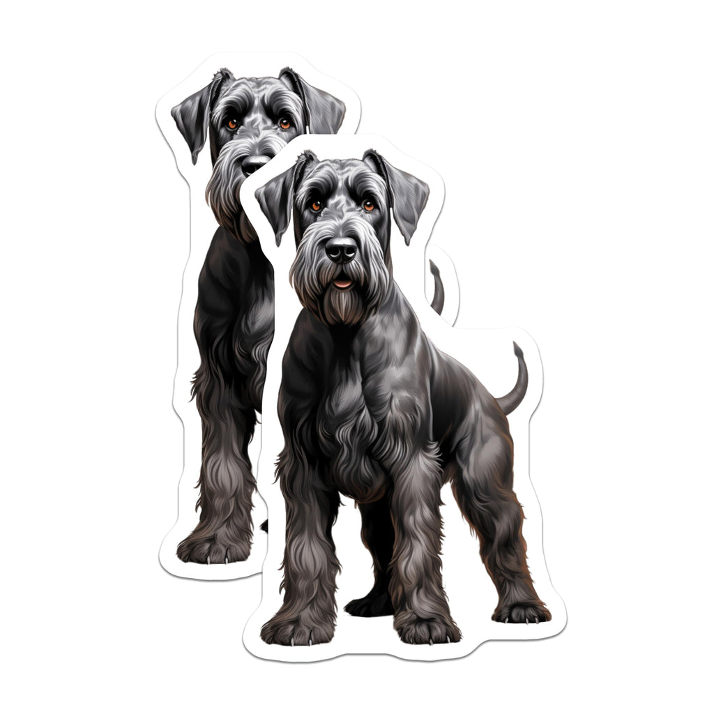 (2 Pack) Black Schnauzer Magnets - Dog Breed Art - Pet Lover Refrigerator Accent for Schnauzer Parents - 5 Inches On Longest Side - Thick Durable Magnet - Made in USA - MAG30196