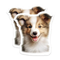 (2 Pack) Shetland Sheepdog Puppy Magnets - Adorable Dog Lover Art - Pet Mom Dad Refrigerator Decor - 5 Inches On Longest Side - Thick Durable Magnet - Made in USA - MAG28474