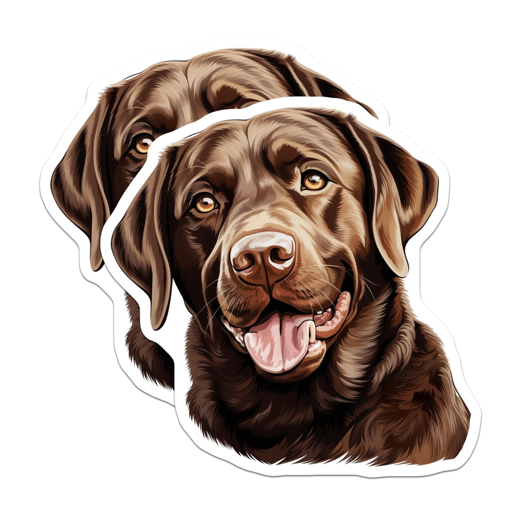 (2 Pack) Chocolate Lab Magnets - Labrador Retriever Decor - Dog Mom Dad Present - Pet Lover Kitchen Art - 5 Inches On Longest Side - Thick Durable Magnet - Made in USA - MAG25073