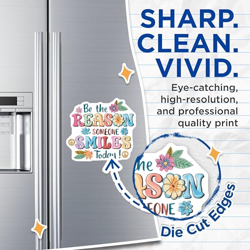 (2 Pack) Inspirational Quote Magnets Magnets - Be The Reason Someone Smiles - Positive Quotes - 5" On Longest Side - Made in USA - Sticks to Refrigerators & Metal Surfaces - MAG8600