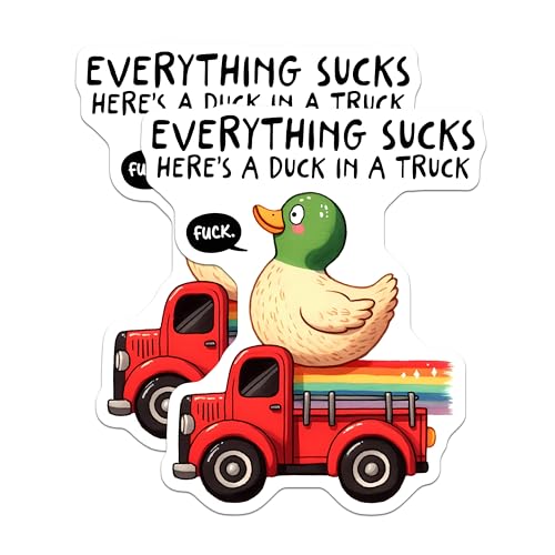 (2 Pack) Funny Duck Phrase Magnet - Humor Decor - 5" On Longest Side - Sticks to Smooth Flat Surfaces - Made in USA - MAG9670