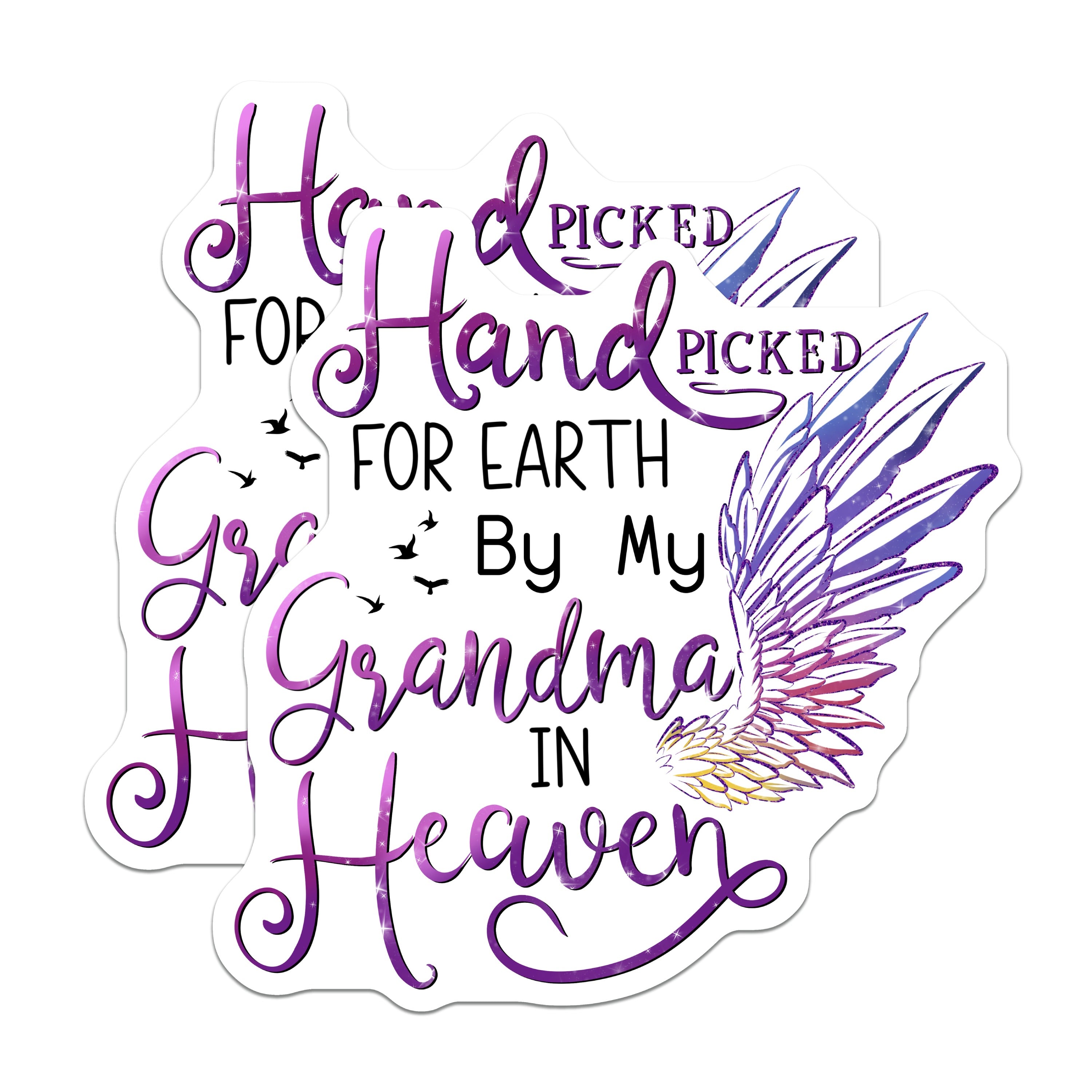 (2 Pack) Grandma in Heaven Magnets - Memorial Remembrance Decor - Angel Grandparent Memory - 5 Inches On Longest Side - Thick Durable Magnet - Made in USA - MAG37400