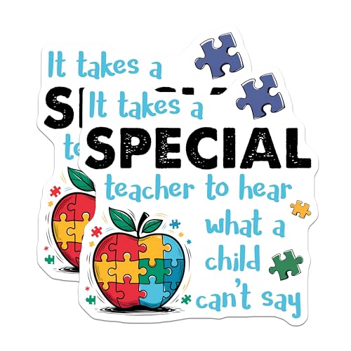 (2 Pack) Special Teacher Magnets Magnets - Hear What A Child Can't Say - Teacher Appreciation Decor - 5" On Longest Side - Made in USA - Sticks to Refrigerators & Metal Surfaces - MAG8424