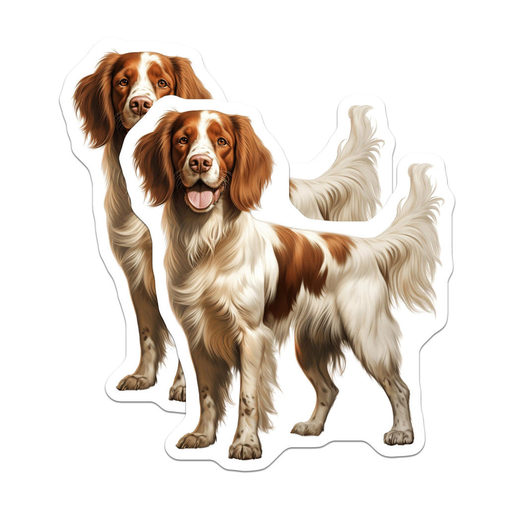 (2 Pack) English Springer Spaniel Magnets - Loyal Companion Dog Decor - Happy Brown White Pet Display - 5 Inches On Longest Side - Thick Durable Magnet - Made in USA - MAG23489