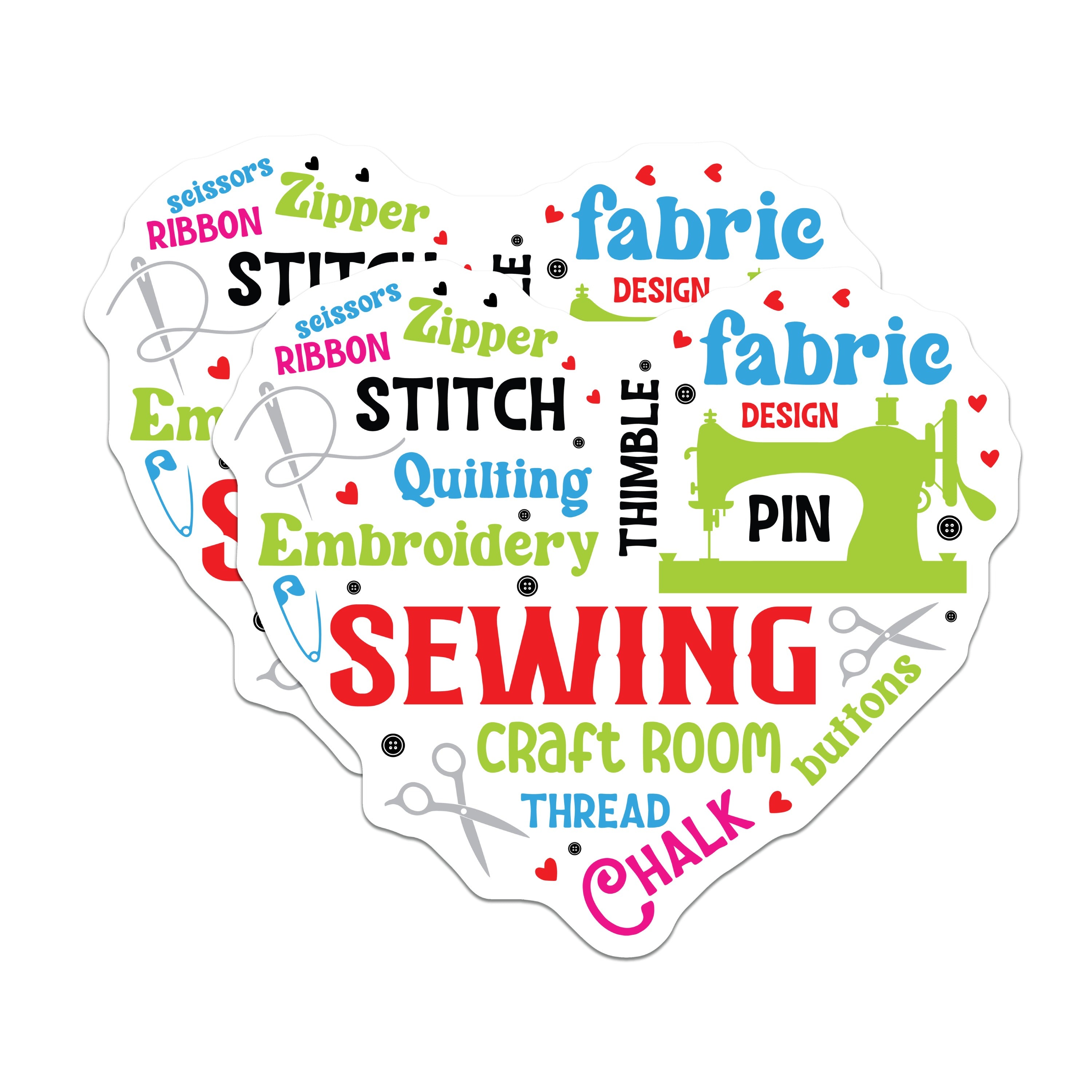 (2 Pack) Sewing Enthusiast Magnets - Quilting Embroidery Lover - Craft Room Decor Accessory - 5 Inches On Longest Side - Thick Durable Magnet - Made in USA - MAG36807