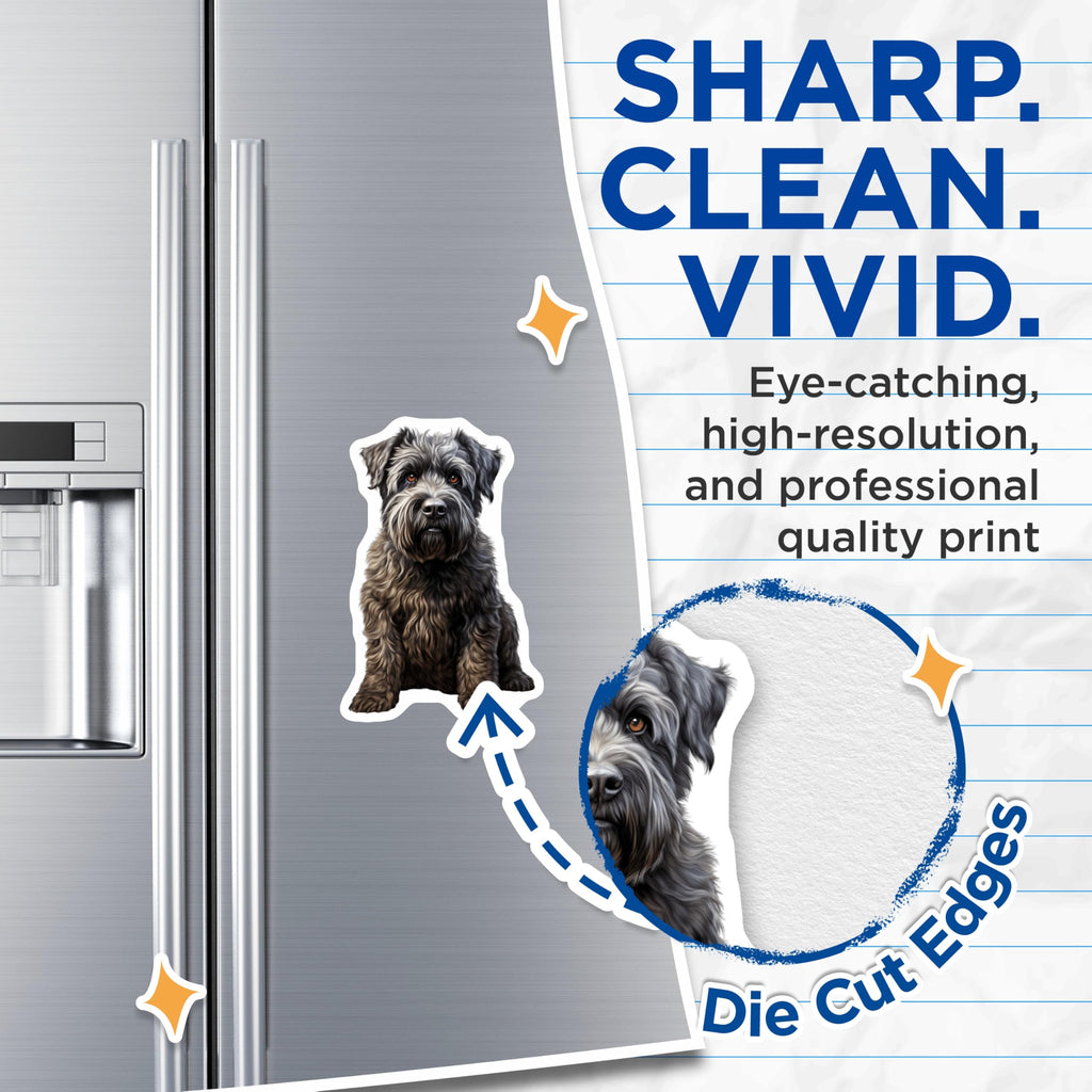 (2 Pack) Schnauzer Dog Magnets - Adorable Puppy Pet Lover Home Decor - Shaggy Animal Fridge Accent - 5 Inches On Longest Side - Thick Durable Magnet - Made in USA - MAG30930