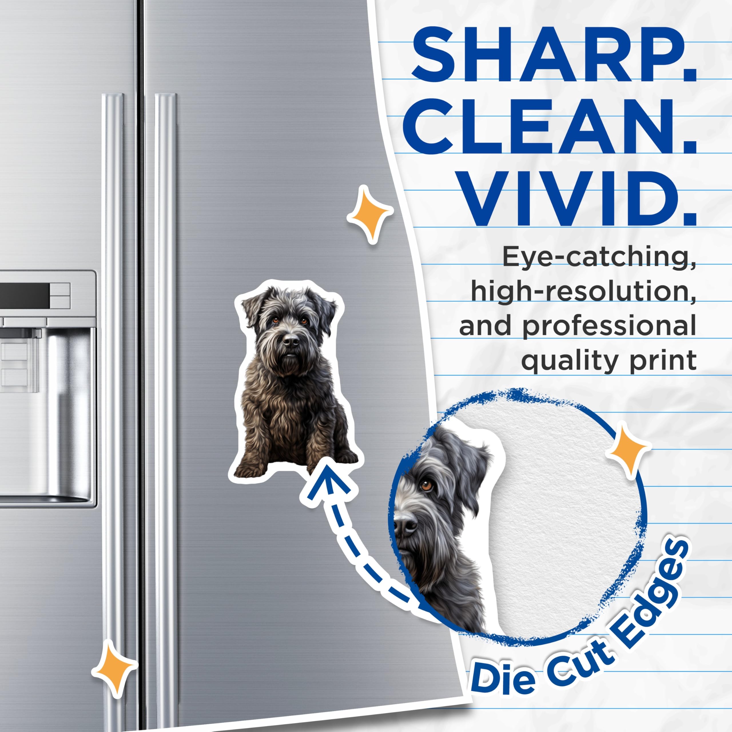 (2 Pack) Schnauzer Dog Magnets - Adorable Puppy Pet Lover Home Decor - Shaggy Animal Fridge Accent - 5 Inches On Longest Side - Thick Durable Magnet - Made in USA - MAG30930
