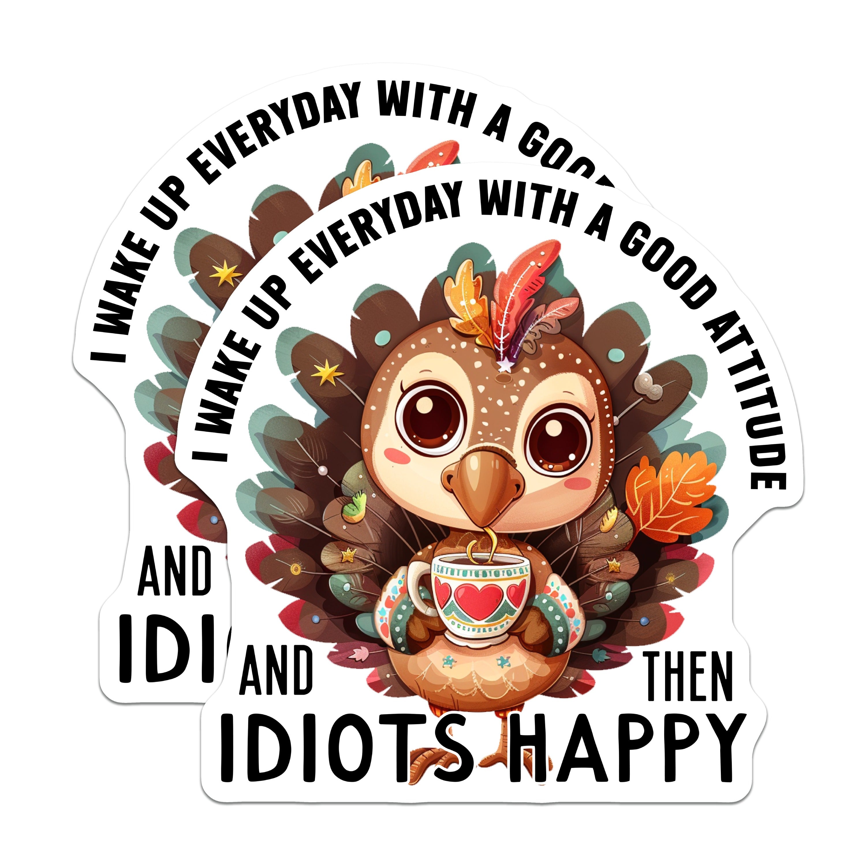 (2 Pack) Sarcastic Turkey Coffee Magnets - Funny Attitude Quote Fridge Decor - Thanksgiving Fall Office Humor - 5 Inches On Longest Side - Thick Durable Magnet - Made in USA - MAG39252