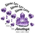 (3 Pack) Amethyst Crystal Decals - Stone Love Stickers - Peace Love Calm Decal- 3 Inches On Longest Side - Easy Peel & Apply - Made in USA - 3MCS5333