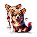 (2 Pack) Corgi Dog Magnets - Cute Puppy Art - Refrigerator Decor - 5" On Longest Side - Premium Magnet - for Cars, Refrigerators, Toolboxes, Lockers - Made in USA - MAG15758