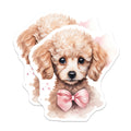 (2 Pack) Cute Poodle Magnets - Adorable Puppy Refrigerator Decor - Dog Lover Locker Accessories - 5 Inches On Longest Side - Thick Durable Magnet - Made in USA - MAG29704