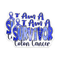 (2 Pack) Colon Cancer Survivor Magnets - Blue Awareness Ribbon Support - Warrior Strength Decor - Disease Fighter Emblem - 5 Inches On Longest Side - Thick Durable Magnet - Made in USA - MAG19026