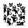 (2 Pack) Black Cat Magnets - Cute Peeking Kitten Art - Funny Cat Lover Refrigerator Decor - Animal Pet Owner Gifts - 5 Inches On Longest Side - Thick Durable Magnet - Made in USA - MAG22073