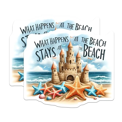 (2 Pack) Beach Theme Magnets Magnets - Coastal Decor - 5" On Longest Side - Made in USA - Sticks to Refrigerators & Metal Surfaces - MAG9277