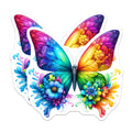 (2 Pack) Rainbow Butterfly Magnets - Vibrant Floral Wing Art - Whimsical Nature Decor - 5 Inches On Longest Side - Thick Durable Magnet - Made in USA - MAG36557