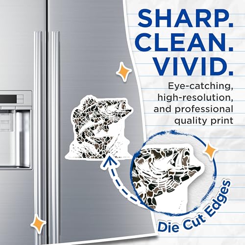 (2 Pack) Fishing Enthusiast Magnets Magnets - Bass Fish Design - Rustic Outdoor Decor - 5" On Longest Side - Made in USA - Sticks to Refrigerators & Metal Surfaces - MAG8593