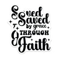 (2 Pack) Saved By Grace Through Faith Magnets - Christian Refrigerator Decor - Inspirational Scripture - 5 Inches On Longest Side - Thick Durable Magnet - Made in USA - MAG25567